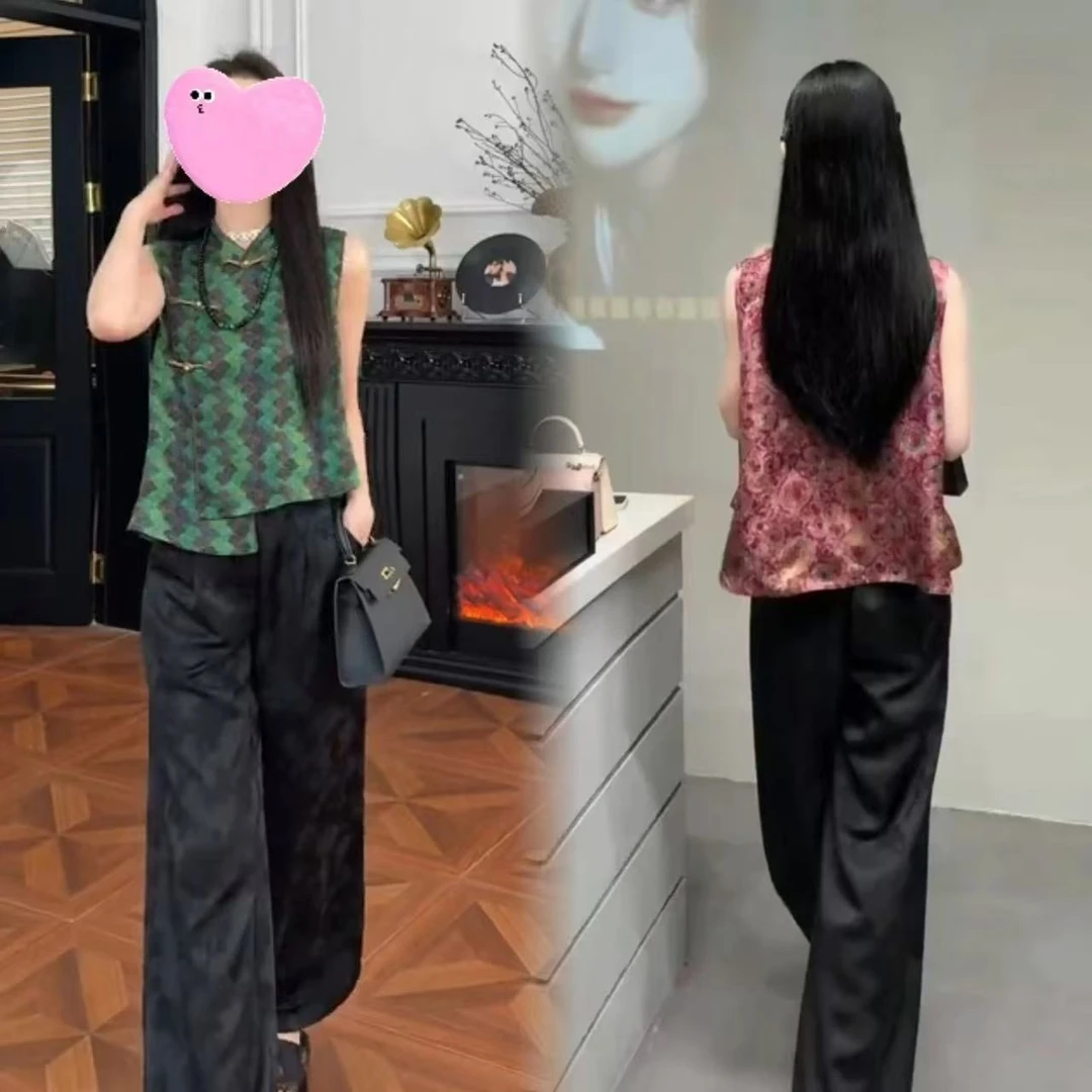 【现货】（烟雨江南）新中式复古提花无袖马甲上衣