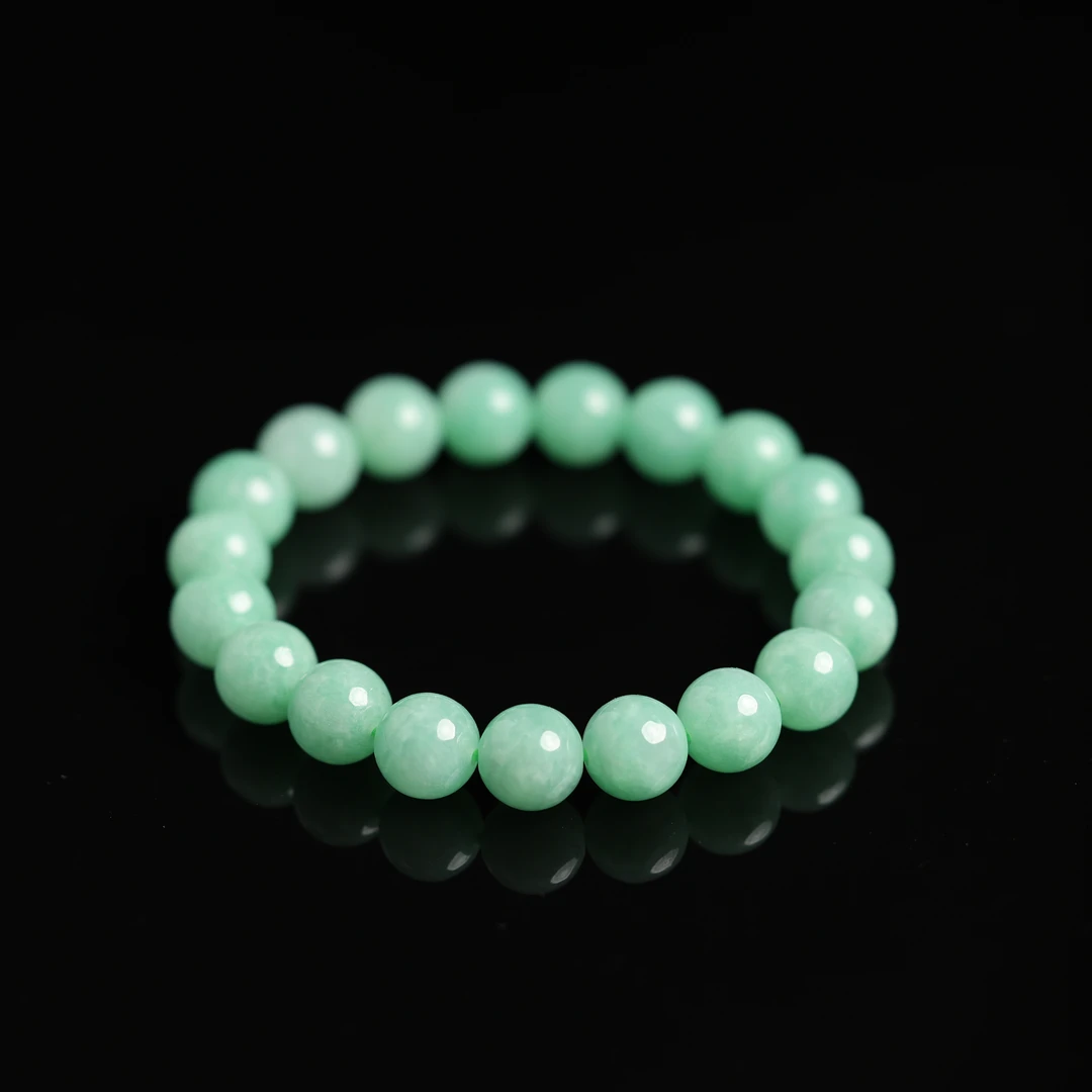 本真 | 小翠 | 原创设计精品果阳绿翡翠9mm+素手串