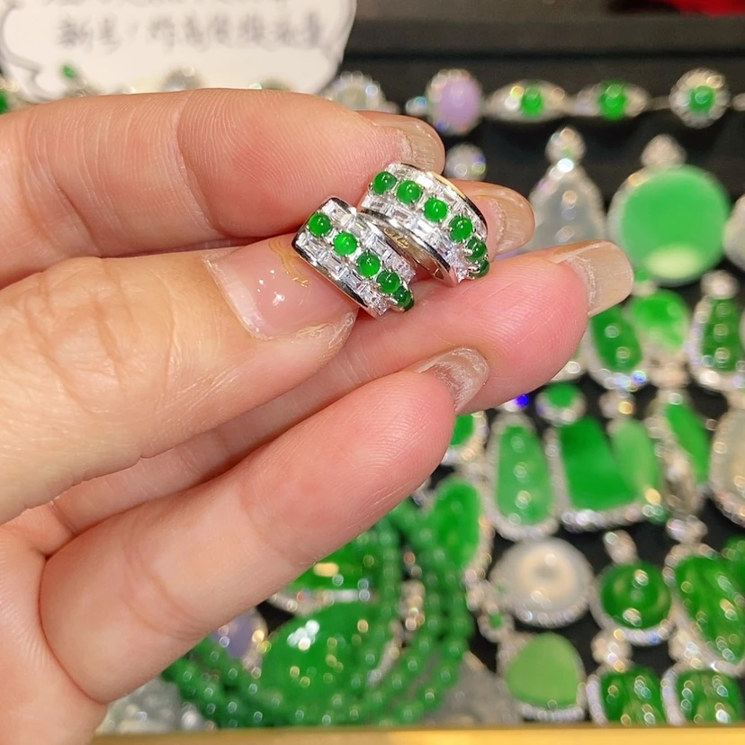 【闪购商品】翡翠未镶嵌耳饰天然翡翠