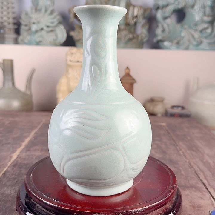 汝窑鹅颈瓶品相完美