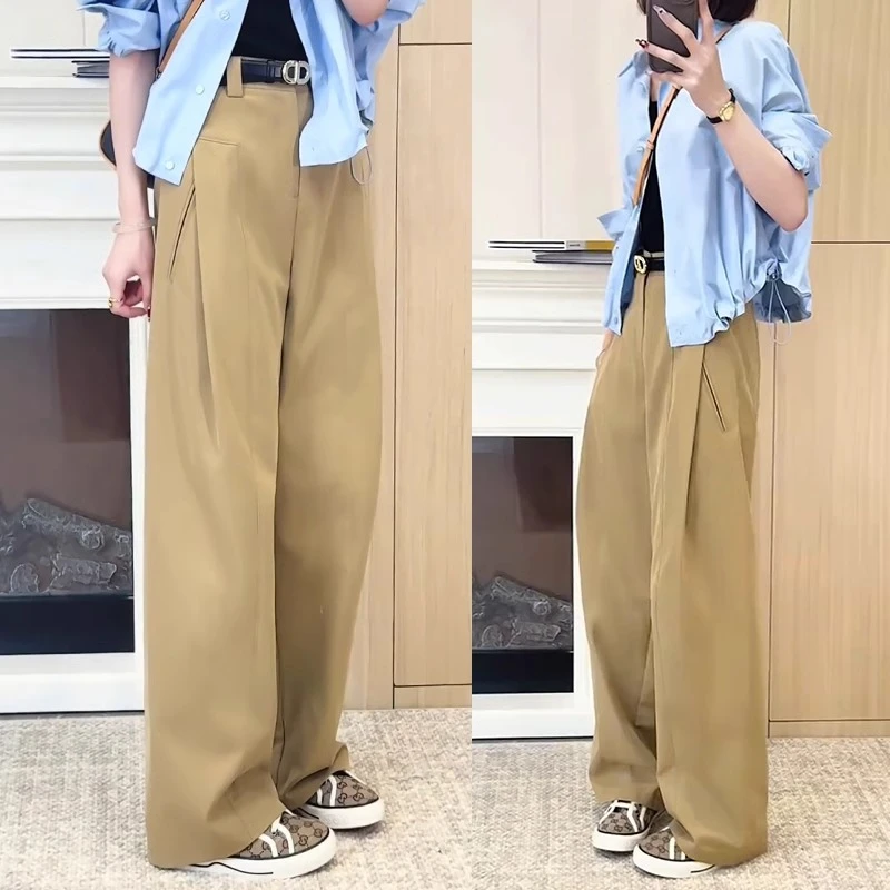 阔腿裤女裤子2025新款垂感休闲裤高腰百搭宽松香蕉裤春秋款弯刀裤