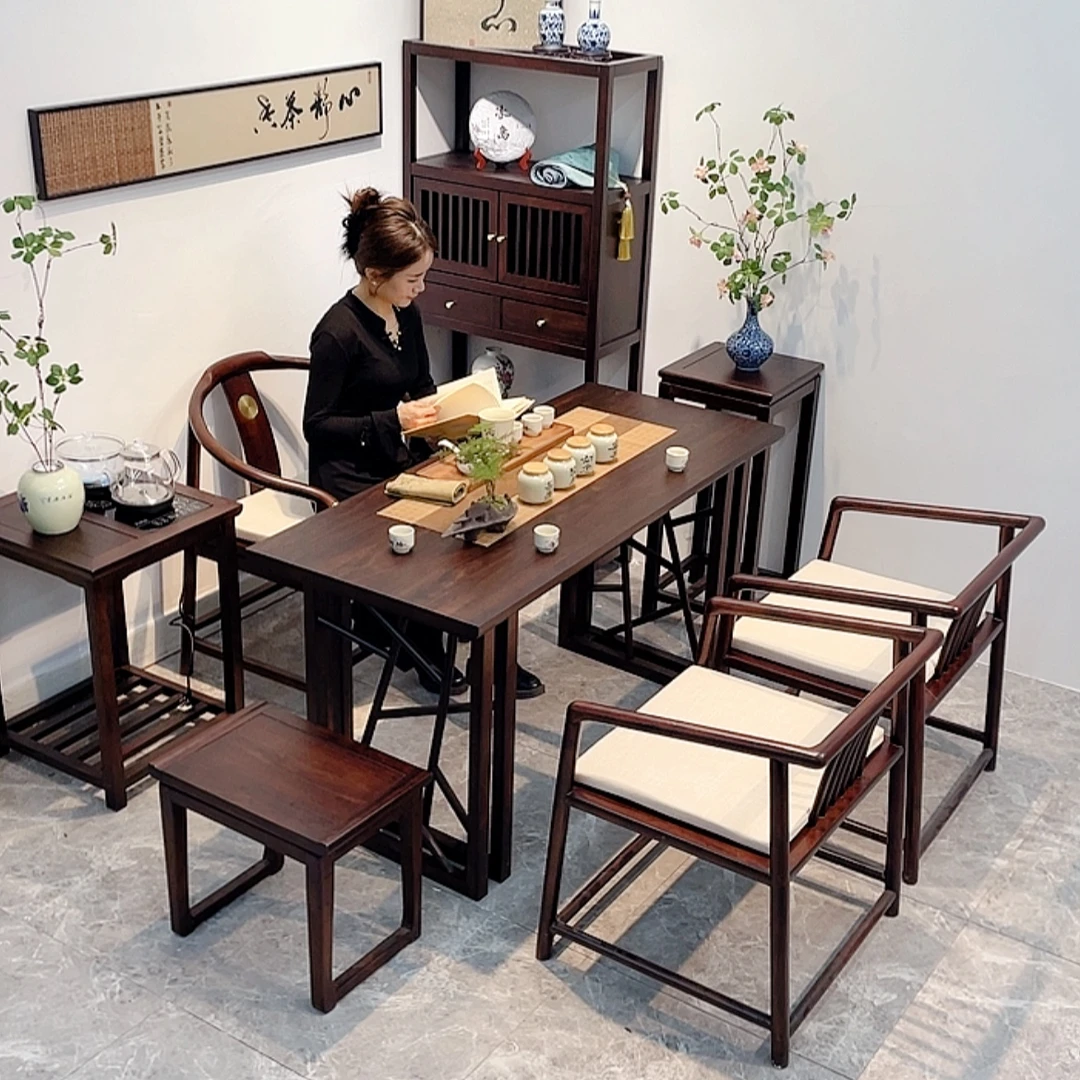 新中式茶桌阳台茶桌茶台客厅家用禅意茶台茶桌椅书桌椅实木泡茶桌