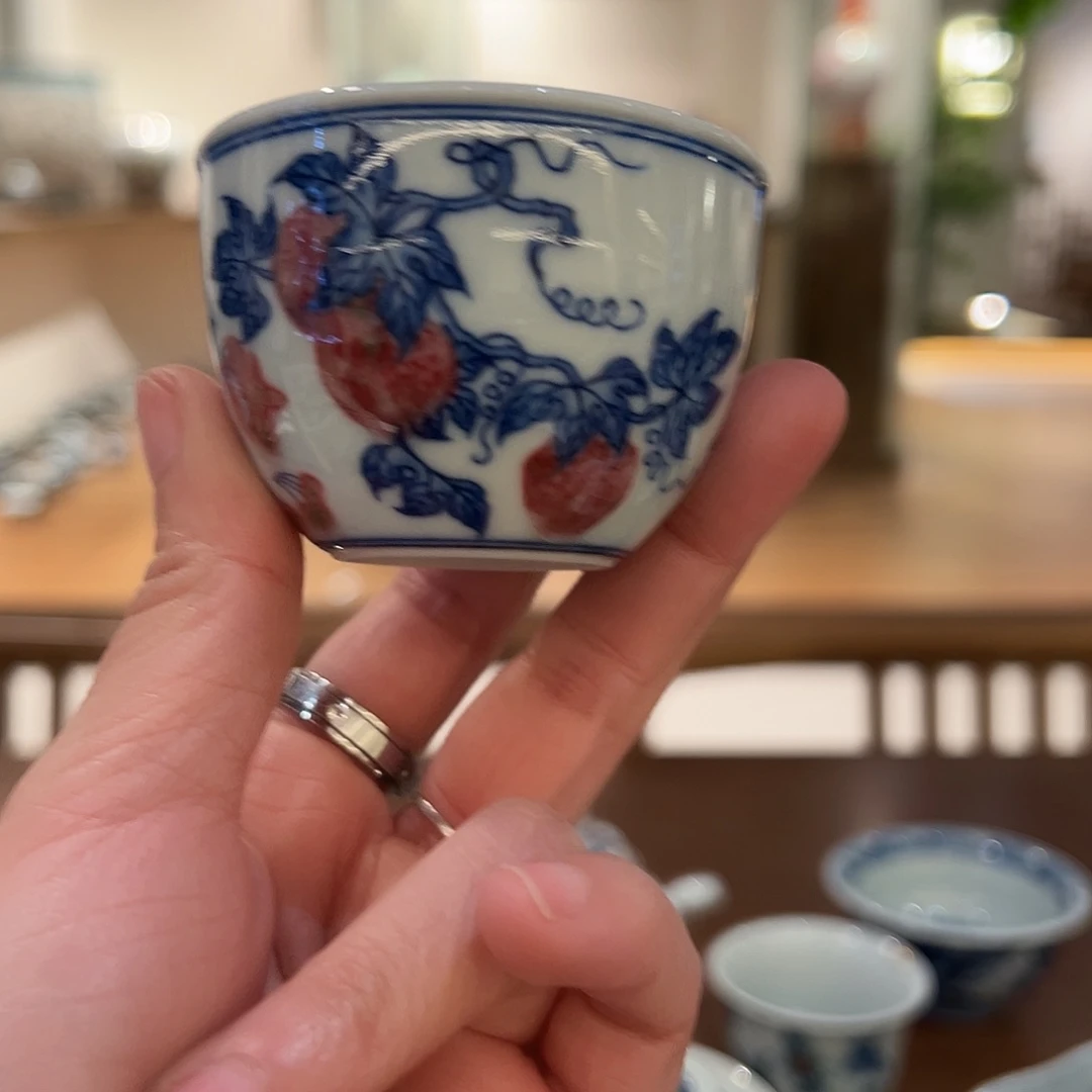微瑕臻玉古坊原矿孔雀石青花釉里红
