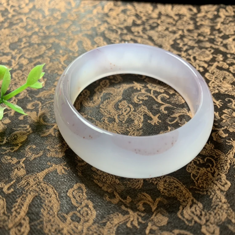 1130天然玛瑙意境冰底飘纱意境花纹60.6-15.8-7.8手镯女款水润