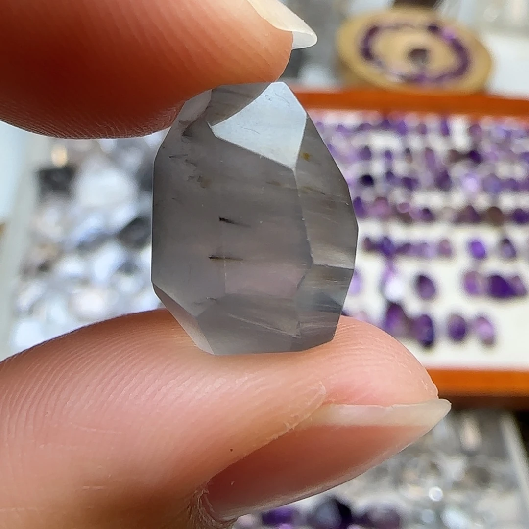 水晶未镶嵌珠宝半成品兔毛随形