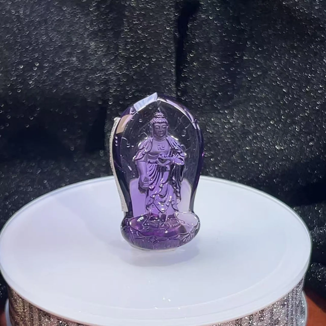 天然紫水晶大日如来吊坠