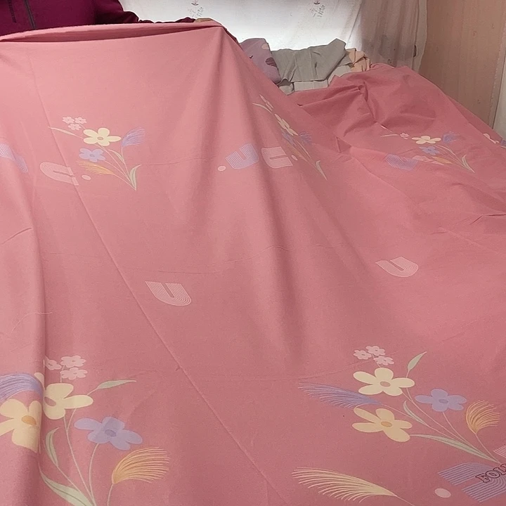 莫代尔纤维长绒棉粉色花朵9米