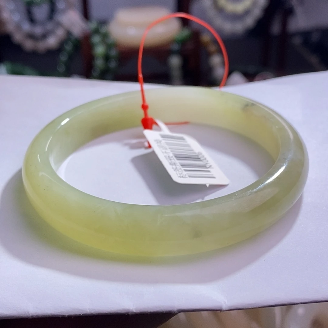 和田玉若羌黄口清货手镯58.2圈口未镶嵌爱****波