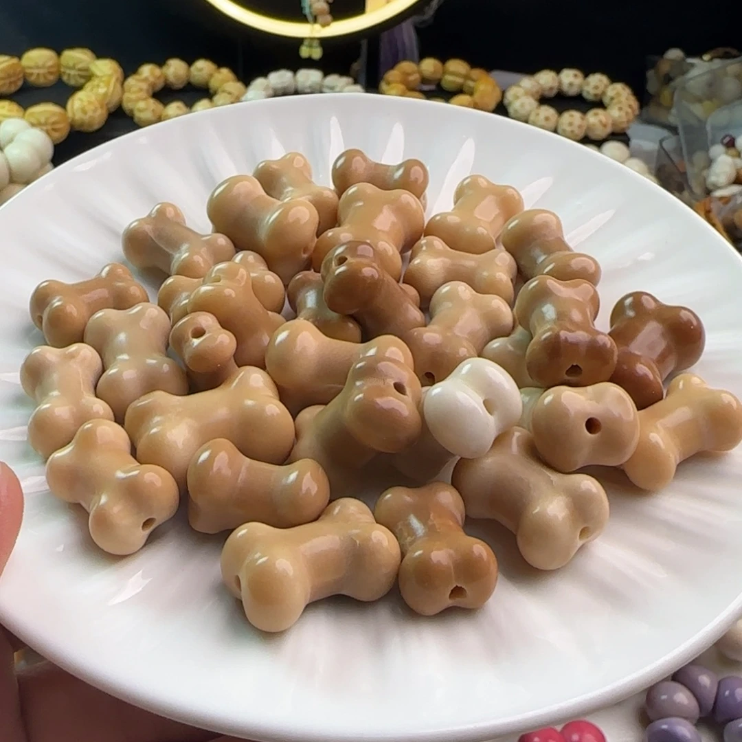 吊坠菩提根/象牙果微瑕疵奶茶色骨头10颗