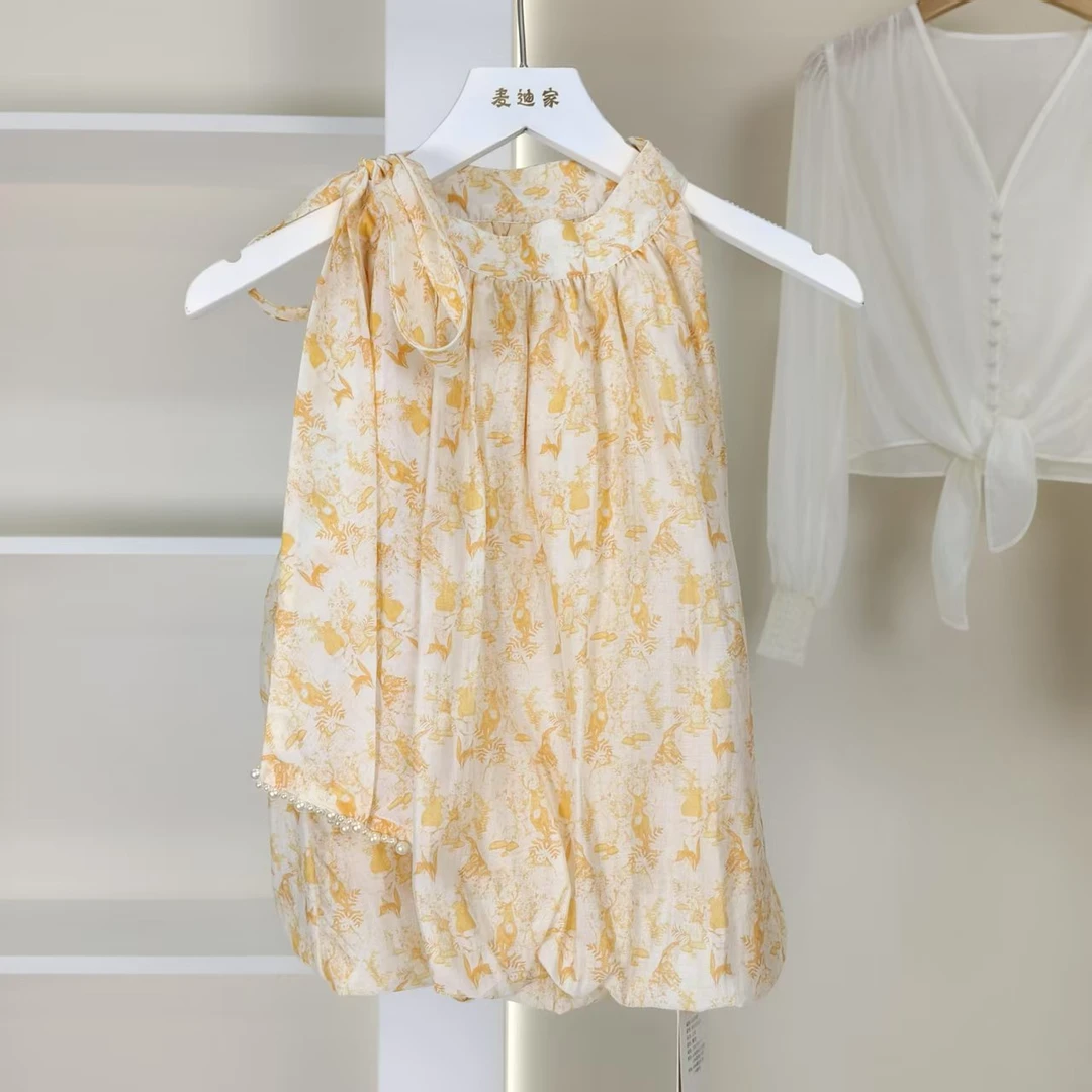 麦迪尚品【朗S】50522191 夏季简约系带背心品牌撤柜女装
