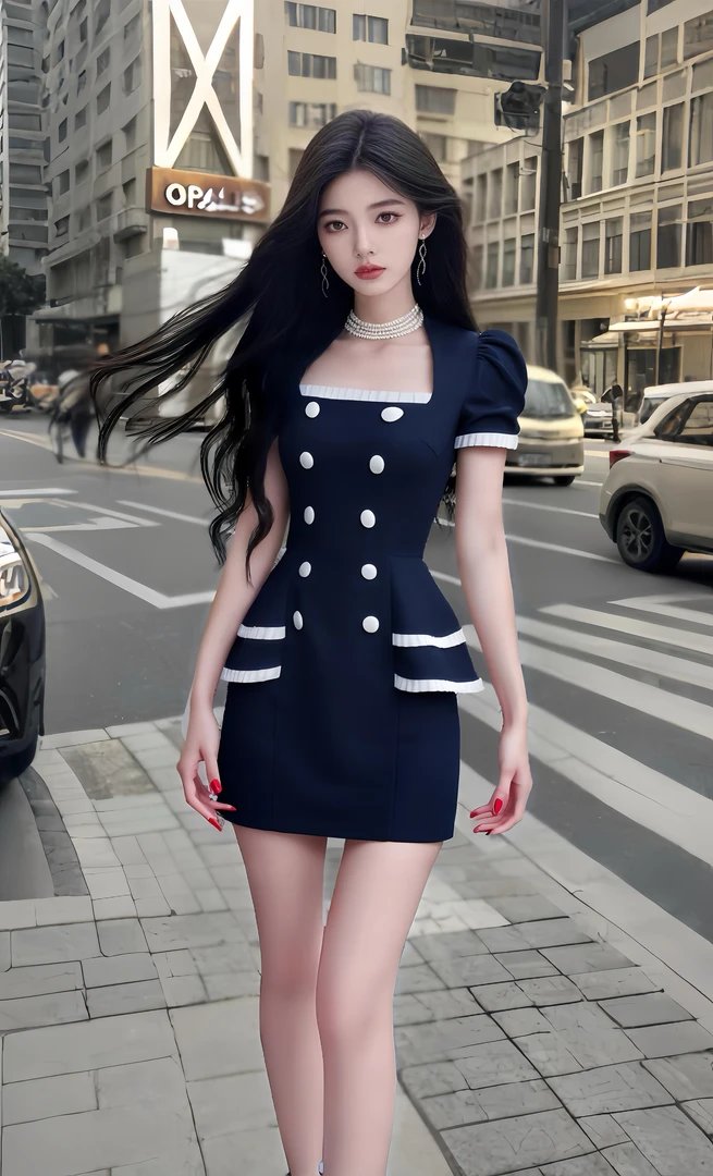 轻奢优雅百搭女装收腰包臀短袖连衣裙女小众设计时尚高级气质显瘦