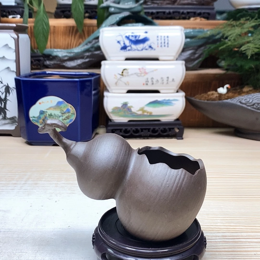 紫砂花盆陶瓷艺术花盆陶瓷