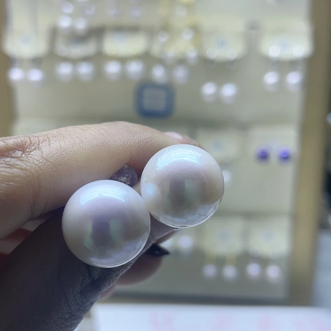 淡水珍珠耳饰银S925镶嵌