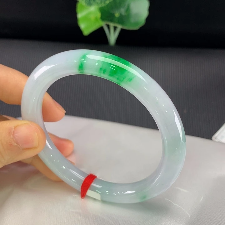 翡翠未镶嵌手镯圆条56