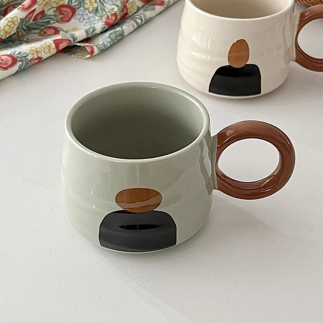 糖小姐 韩国ins风陶瓷马克杯家用高颜值喝水杯子覆古早餐杯咖啡杯