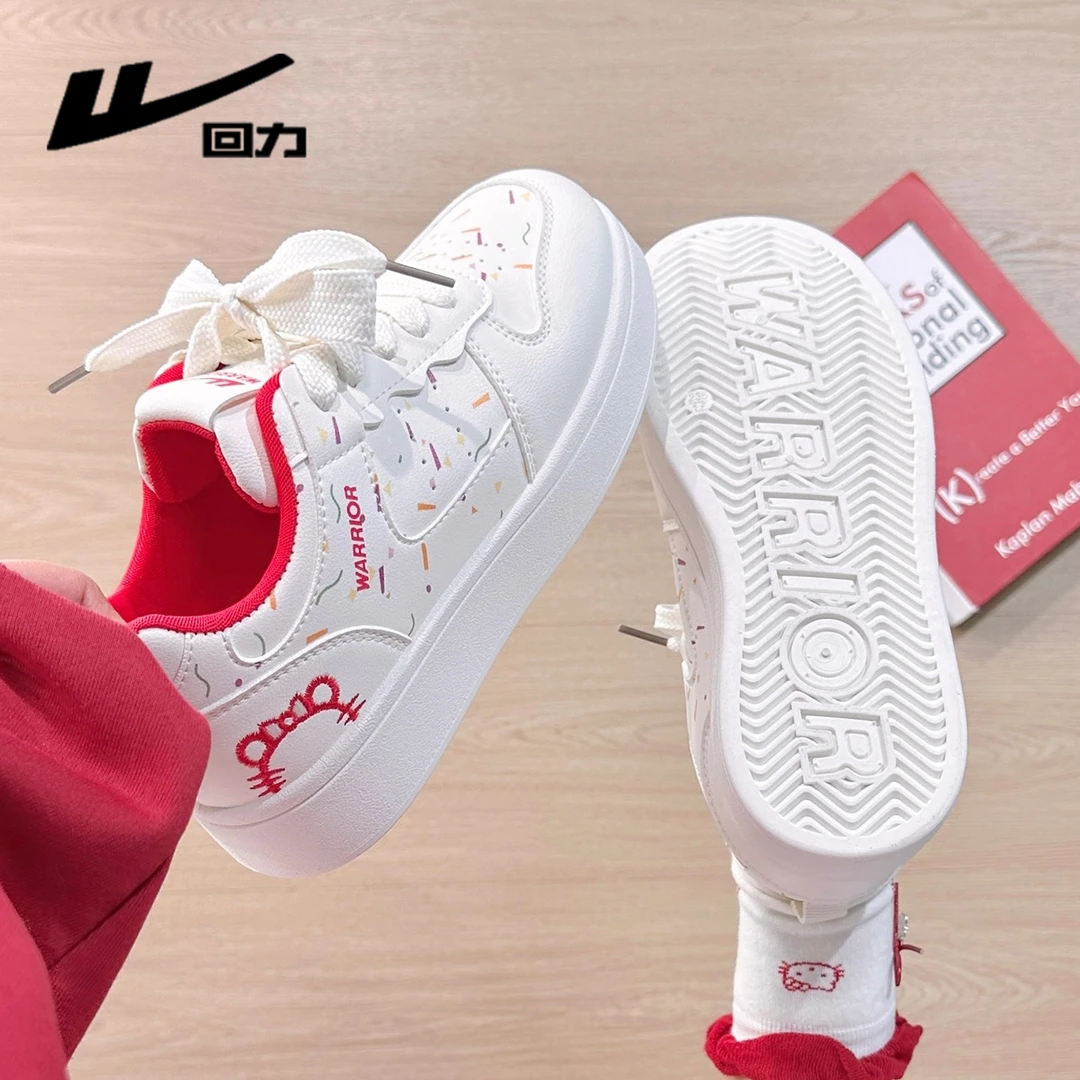 回力幻彩红小白鞋女2025冬季新款二棉鞋子百搭初中生高颜值板鞋女