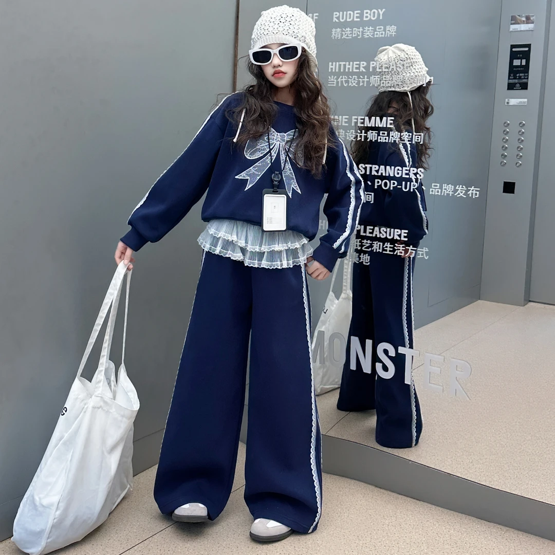 女童高级感套装春秋2025新款儿童韩系运动童装女大童洋气炸街春装