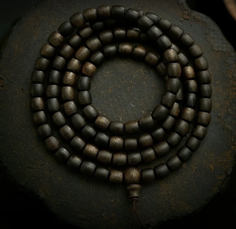 沉水浮棋楠沉香鼓珠08念珠108颗男女可戴多样性发一