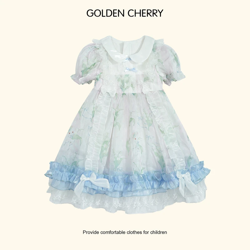 【金樱桃Golden cherry】小童紫色水仙花高定洋气连衣裙3422920