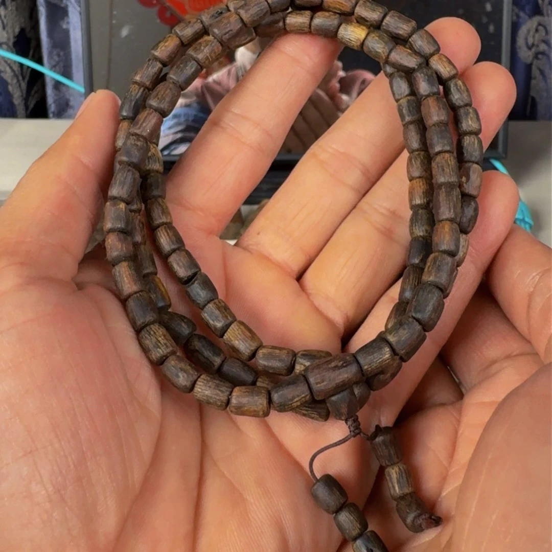 沉香手串白露沉水随形桶珠多圈卡5+保21克