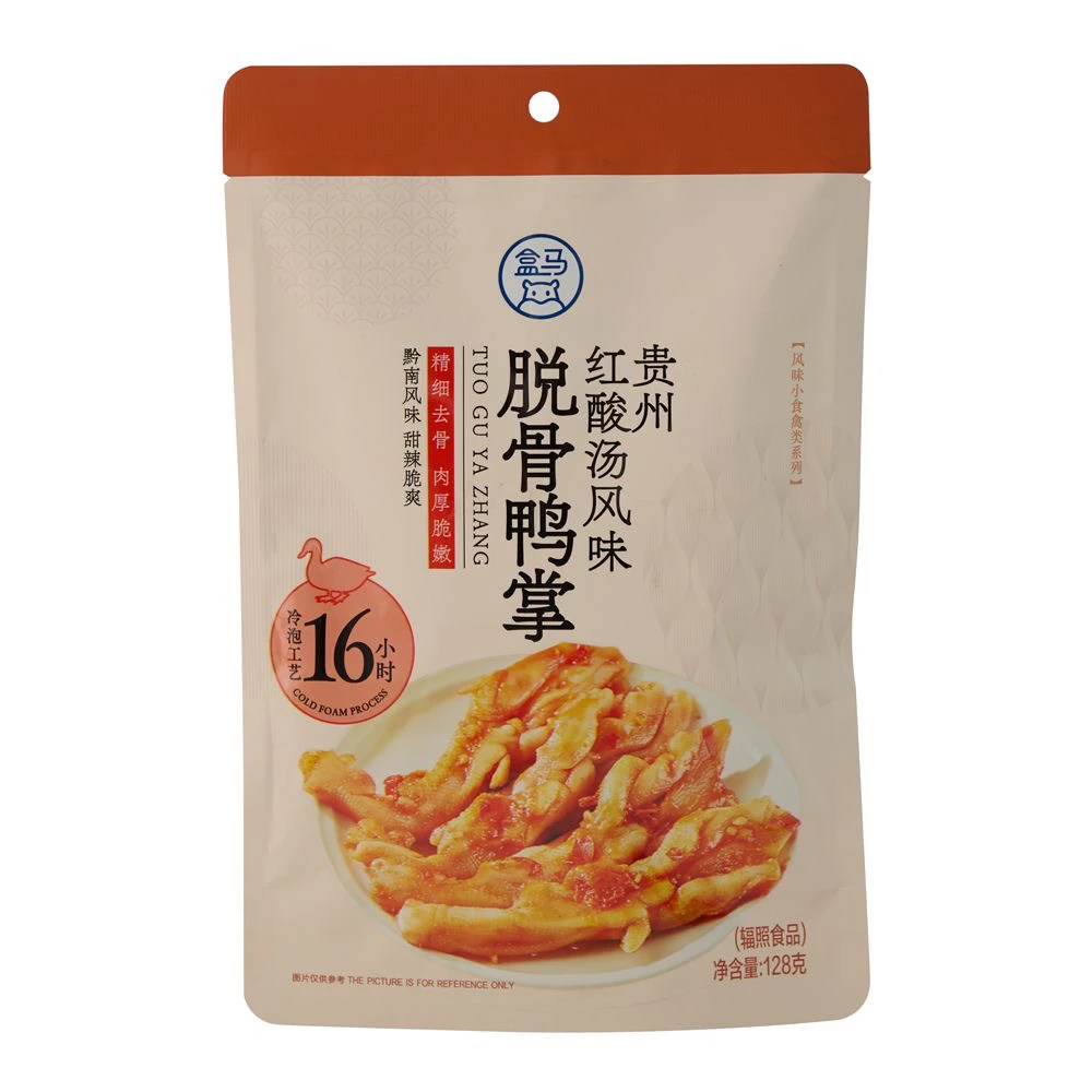 盒马贵州红酸汤风味脱骨鸭掌128g网红解馋零食休闲小吃食品