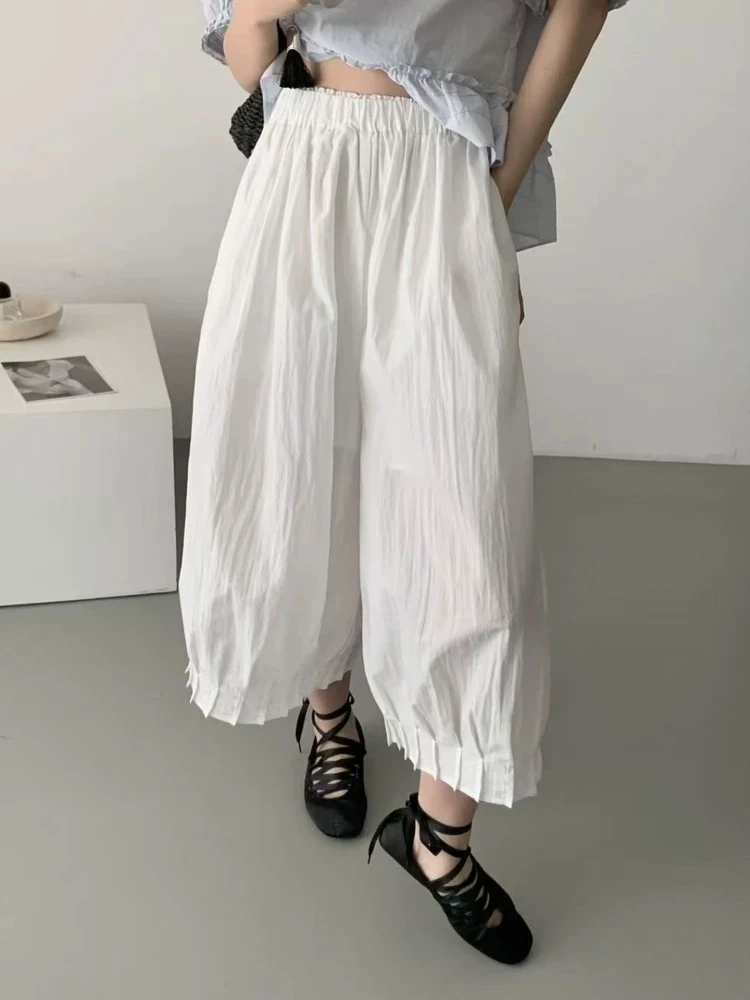 韩系洋气花苞褶皱灯笼裤5211