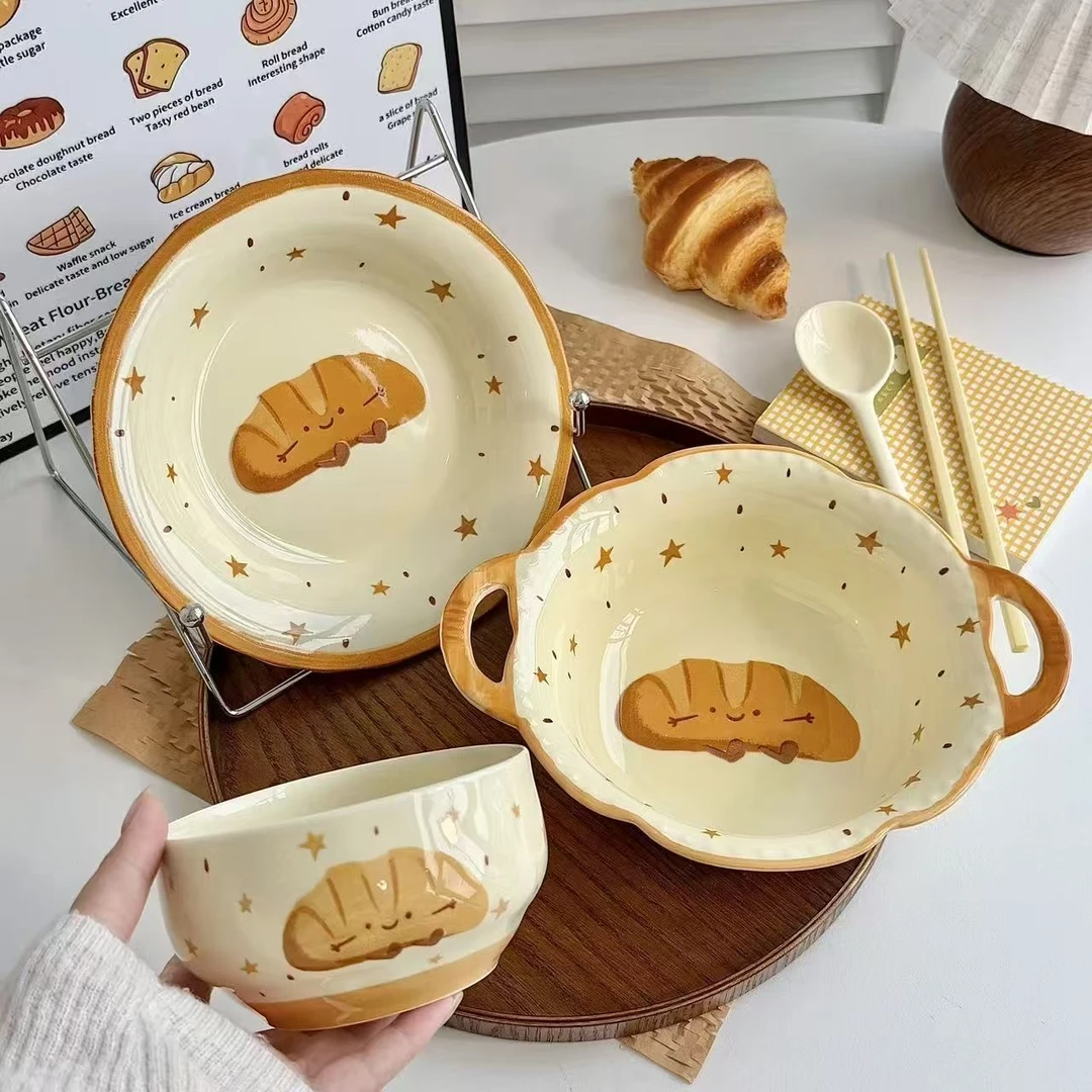 【可颂】水果可颂少女心陶瓷餐具ins碗盘汤碗陶瓷碗盘大双耳汤碗N