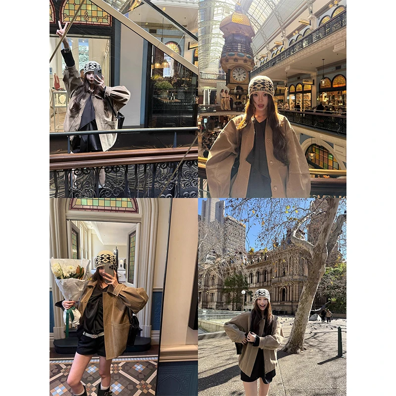 外套女美式辣妹长袖翻领早秋御姐气质高级感宽松显瘦短款开衫上衣