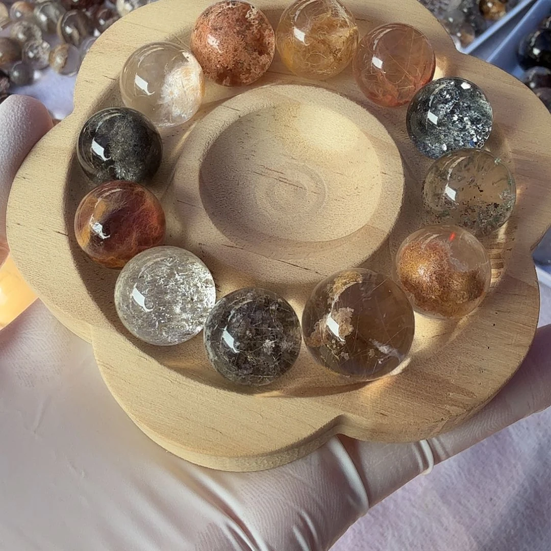 幽灵兔毛15/mm打孔定制不退换未镶嵌水晶清**月