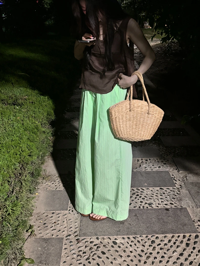 『李木木』夏款上新~~夏日清新条纹休闲裤  9226