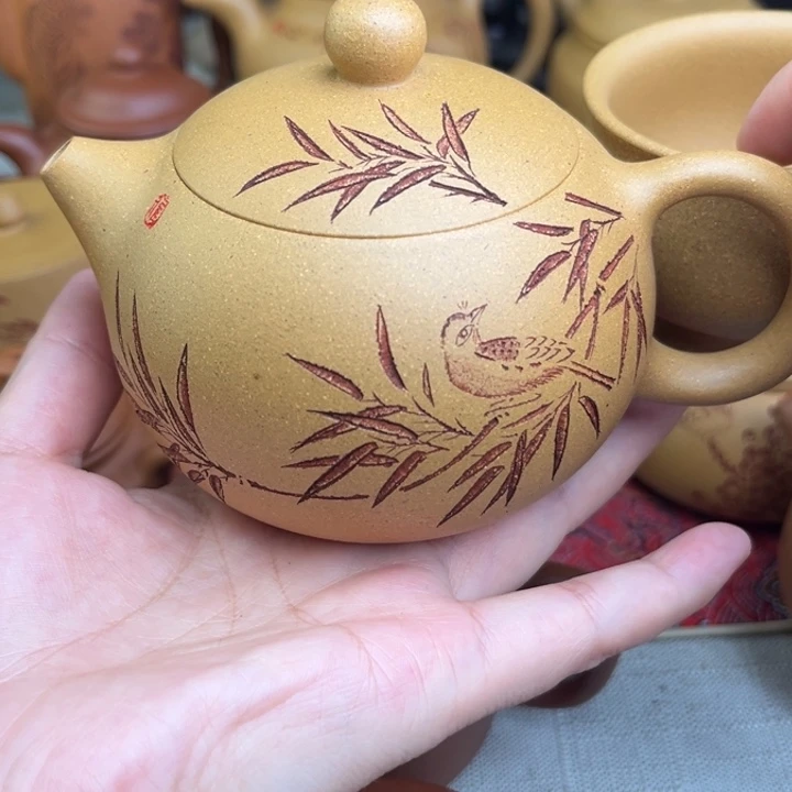 原矿黄金段刻绘西施精工半手260c