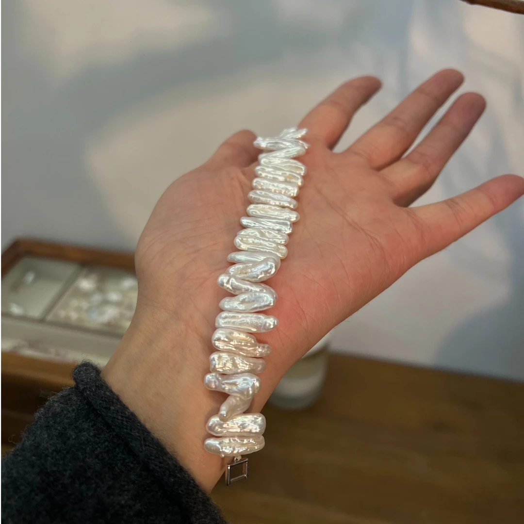 JUNMU琵琶珍珠手链手表扣复古百搭手串巴洛克手镯多样性发货发一