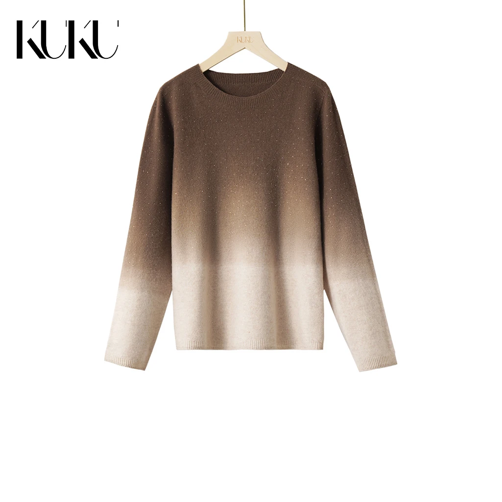 【云梦】100.%绵羊毛渐变吊染工艺套头毛衣6883