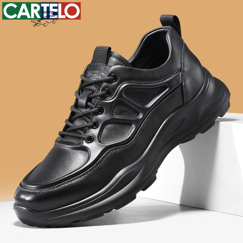 卡帝乐鳄鱼新款真皮休闲出游旅行成功人士增高时尚商务潮皮鞋