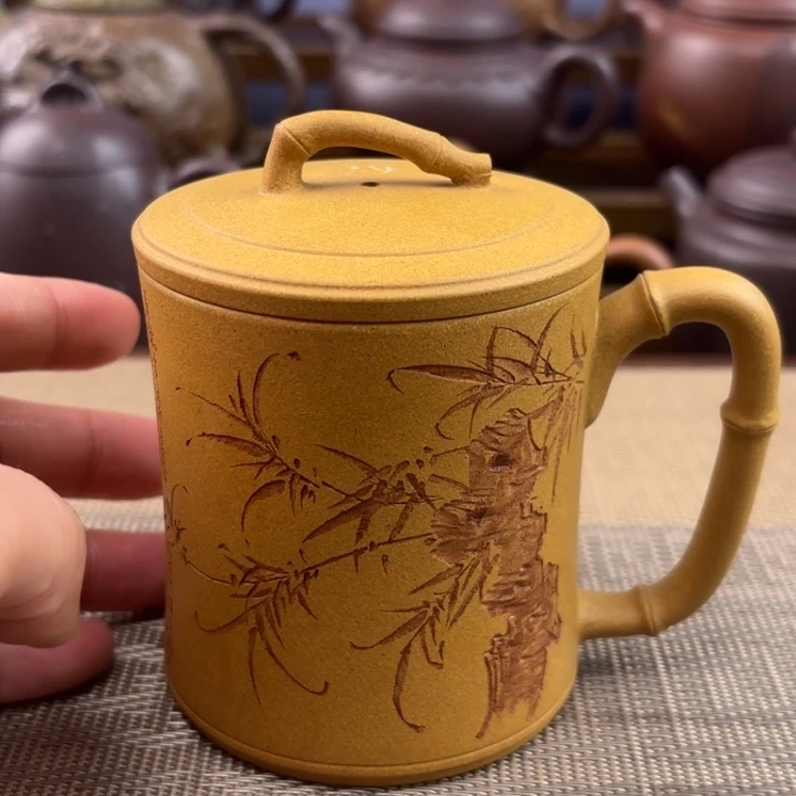 茶壶紫砂黄金段原矿盖杯