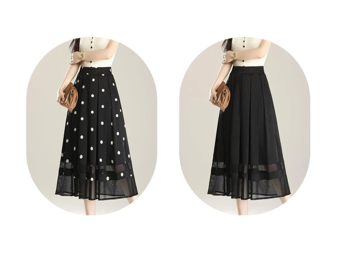 【于姐】8063高品显瘦百搭高腰A字半裙(76左右）