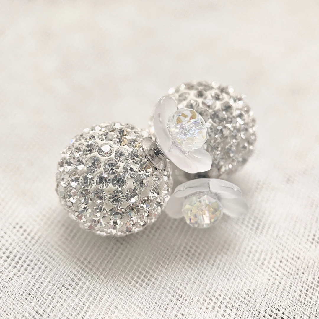 合金合成锆石耳饰 韩国Eunoia Nero【氛围感魔球锆石耳钉】E0060