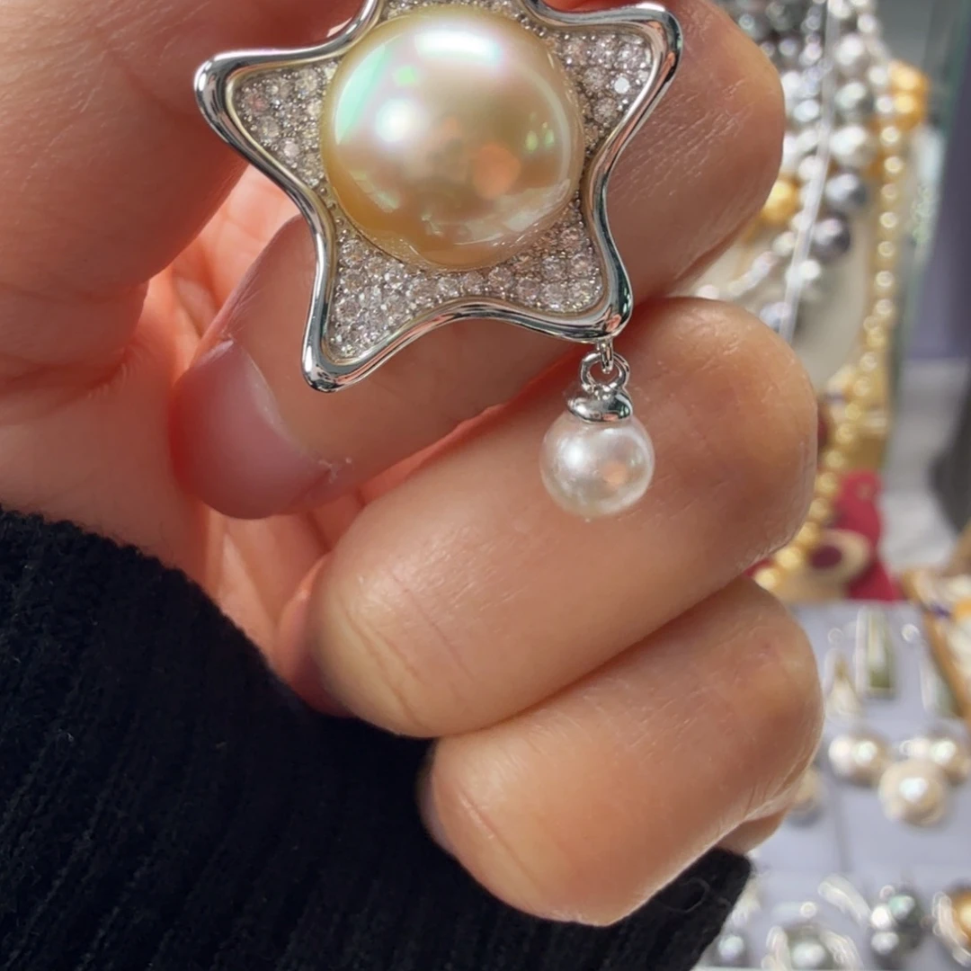 银S925镶嵌颈饰海水珍珠