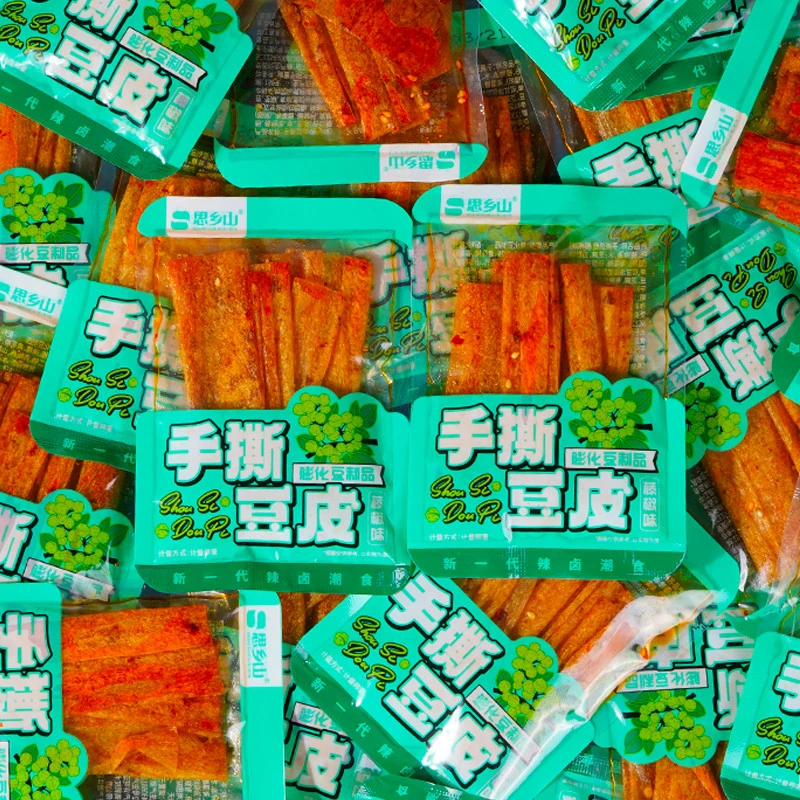 豆有味手撕香辣藤椒味豆皮零食小吃卷湖南特产办公室休闲豆解馋r