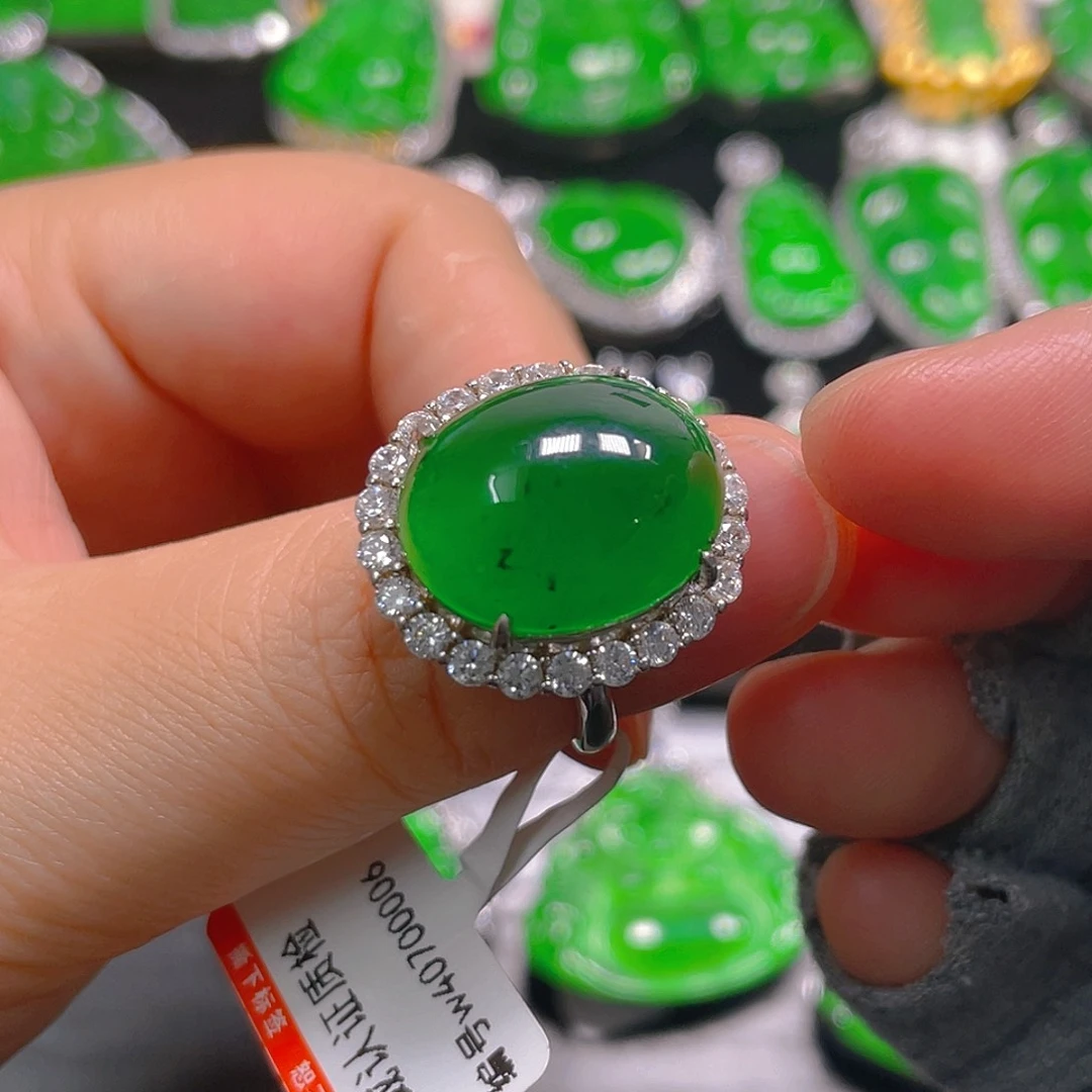 翡翠银S925镶嵌吊坠(不含链)