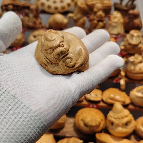 竹竹根雕貔貅手把件