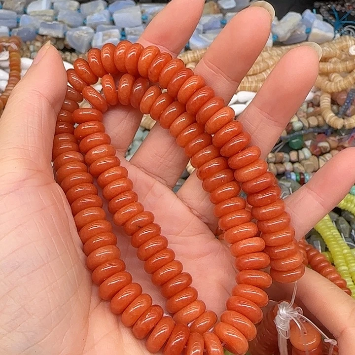 玛瑙/玉髓合金珠宝半成品红东陵玉10mm一条算盘