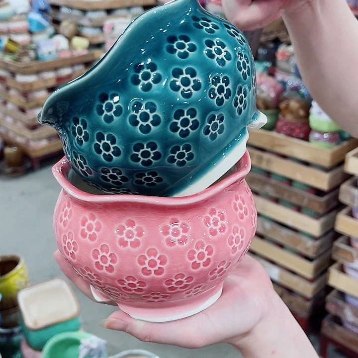 有孔，凑10元包邮陶瓷花盆发货！