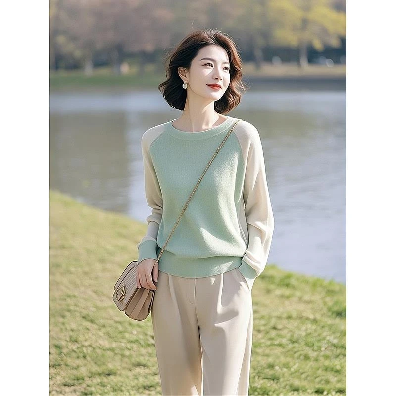 薄荷绿针织衫春装女款2025年新款气质上衣独特漂亮爆款打底衫春秋