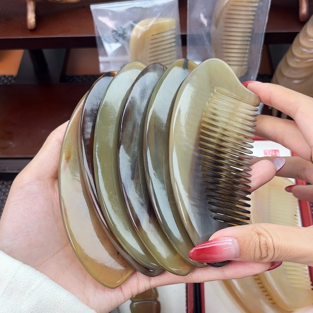 手工制作纯牛角梳子