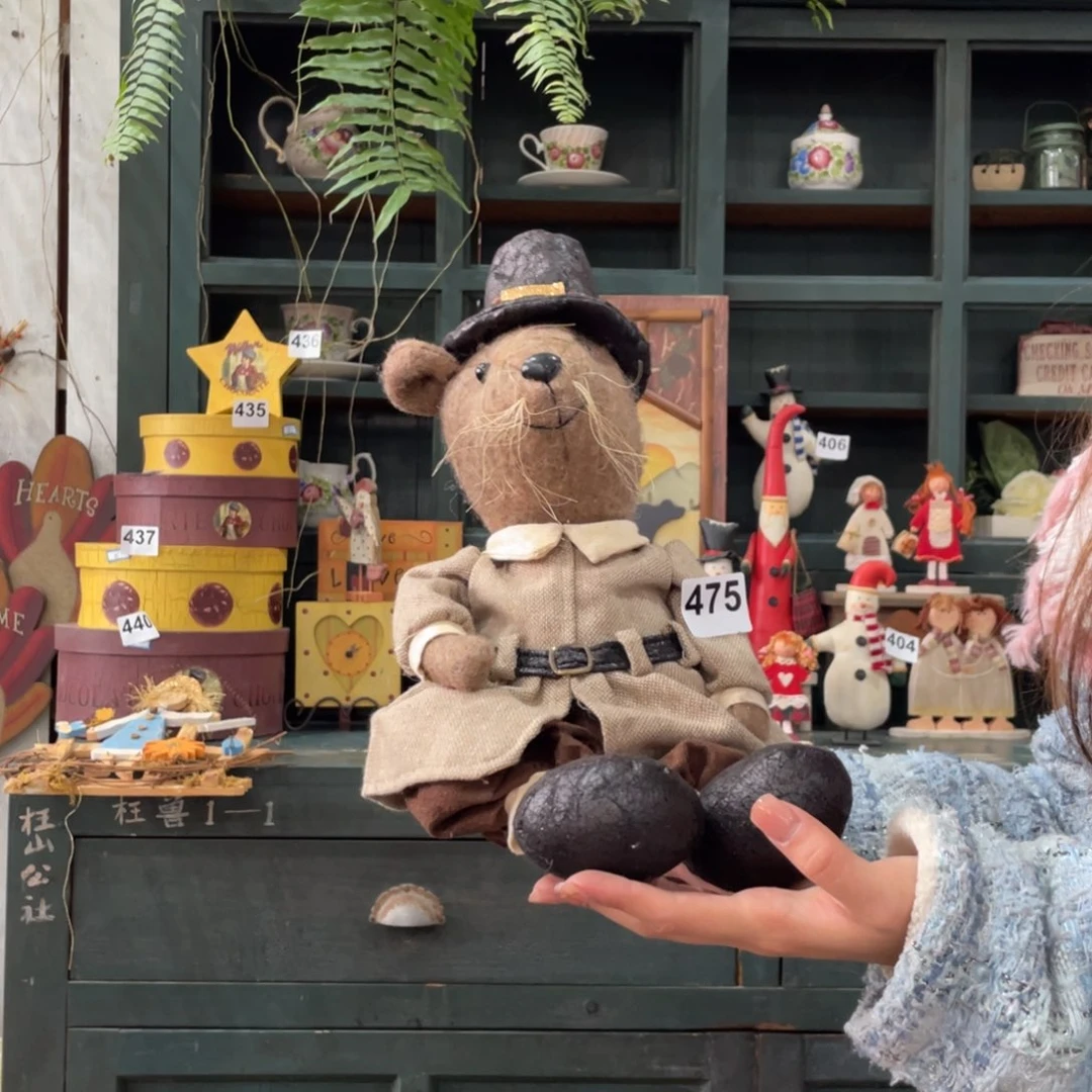 木质圣诞月福老货玩具中古风默认微损