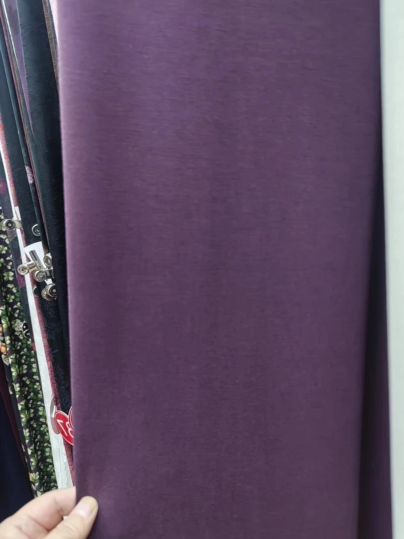 富贵紫色 高捻雾感铜氨丝布料活动价