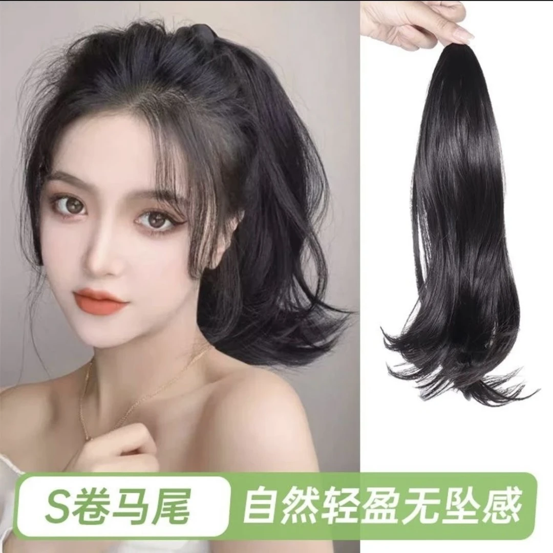 芊丝短微卷马尾抓夹网红同款假发造型自然气质韩系微卷马尾抓夹