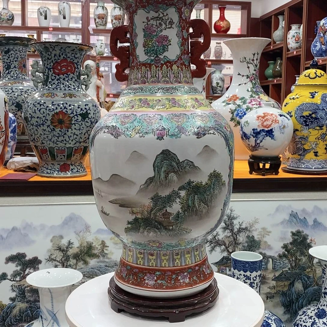 摆件华****7景德镇陶瓷花平