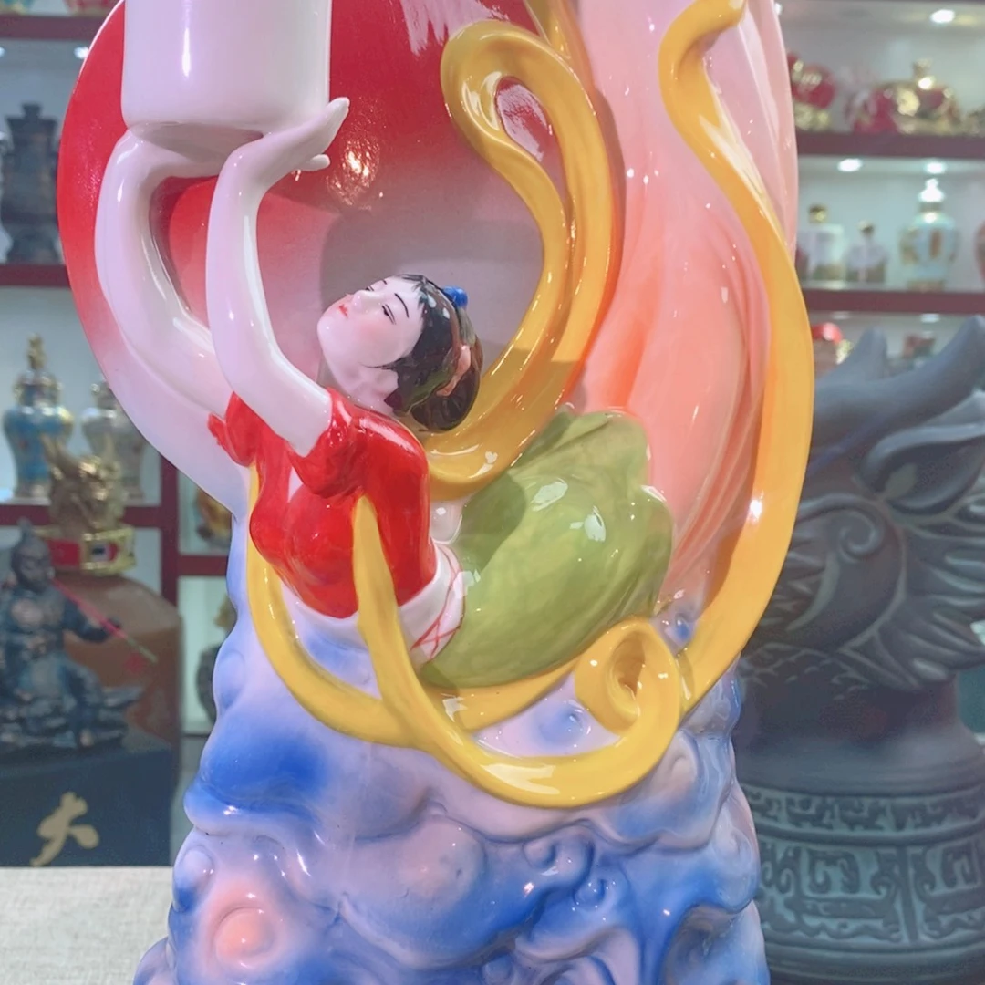 摆件景德镇垚晶陶瓷5斤飞天